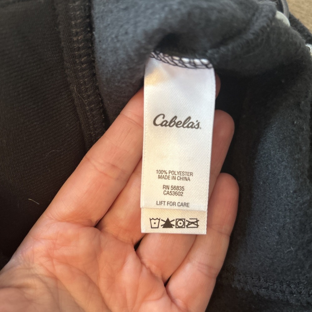 Cabela's Vest Mens Large Black Fleece Full Zip Sleeveless Outdoors Mock Neck - Picture 6 of 7